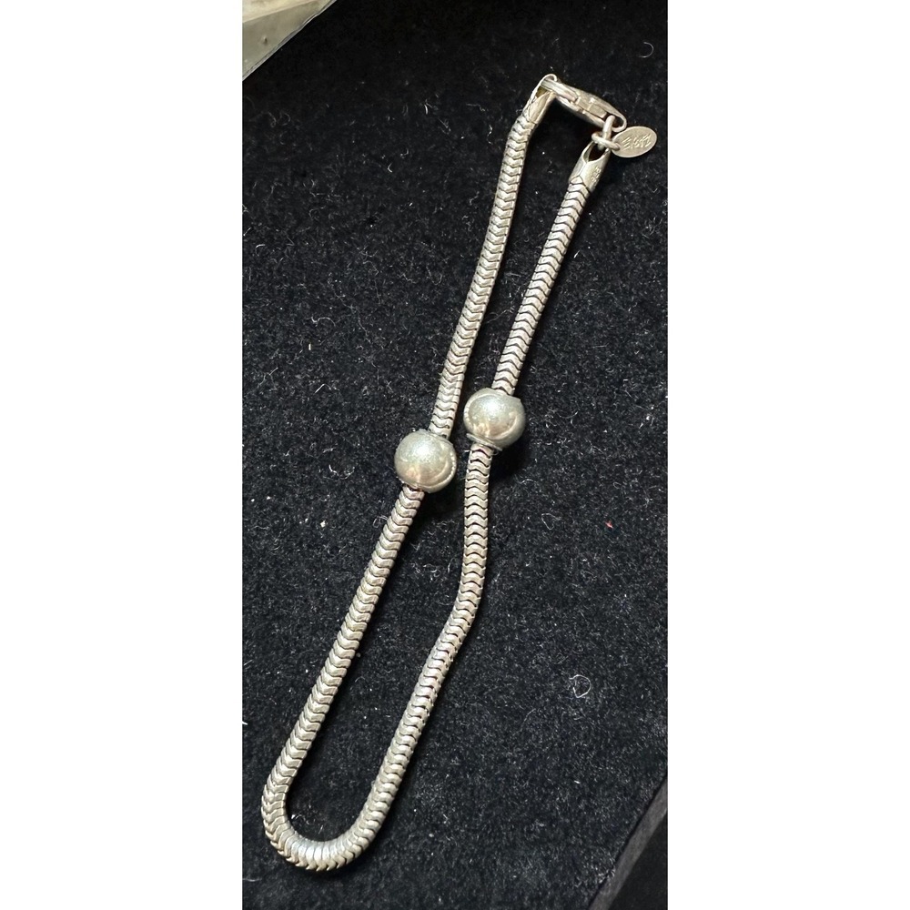 Zable Sterling Silver Snake Chain Charm Bracelet 9"